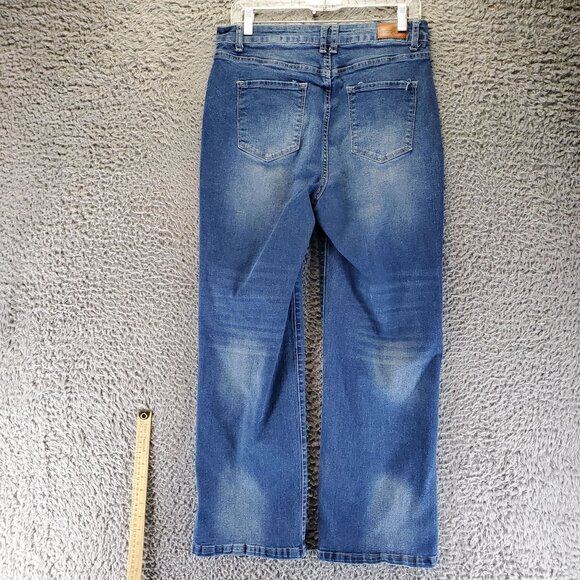 Sidefeel Jeans Womens Size 12 Blue High Waist Straight Leg Stretch Denim - Picture 11 of 12